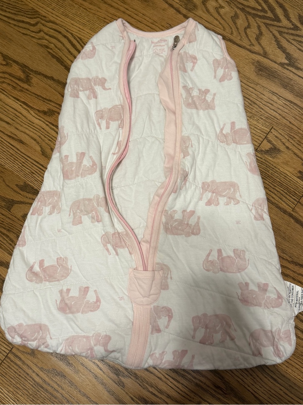 Burt's Bees Baby Pink and White Sleep Sack